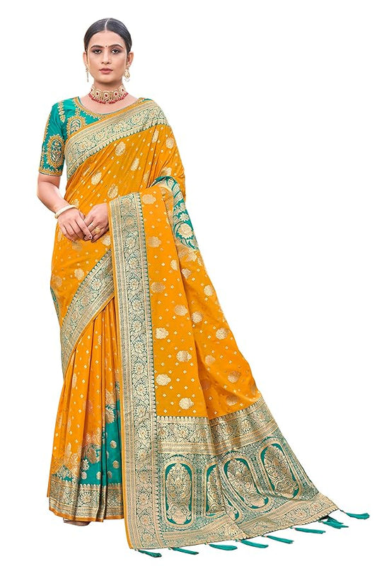 Stylish Jacquard Work Saree with Beautiful Woven Detailing
