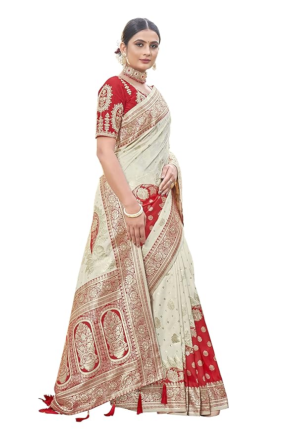 Heavy Banarasi Saree for Women with Rich Unstitched Blouse Piece