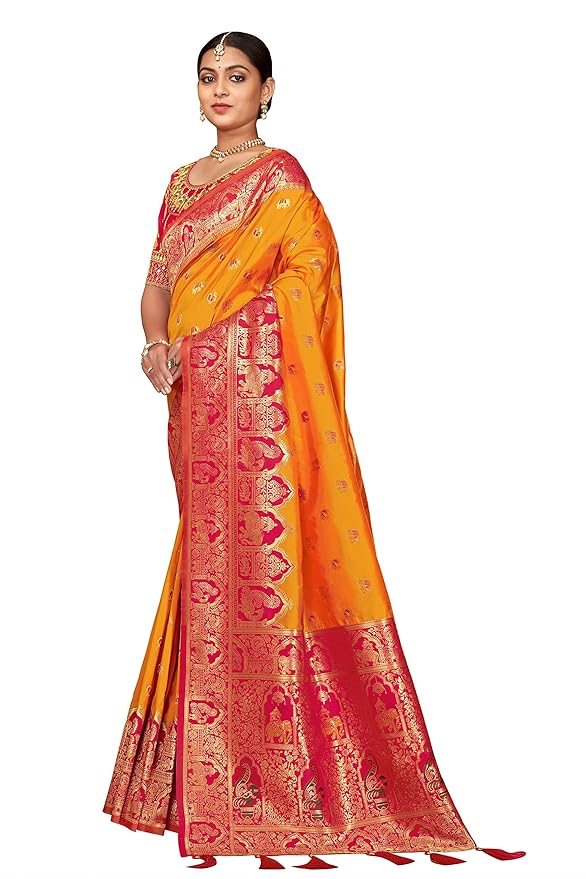 Designer Heavy Banarasi Silk Saree with Rich Unstitched Blouse Fabric