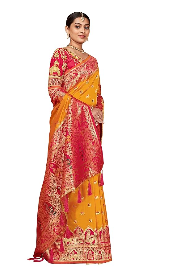 Designer Heavy Banarasi Silk Saree with Rich Unstitched Blouse Fabric