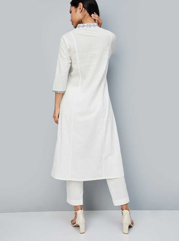 Charming Women’s Embroidered A-Line Kurta Set