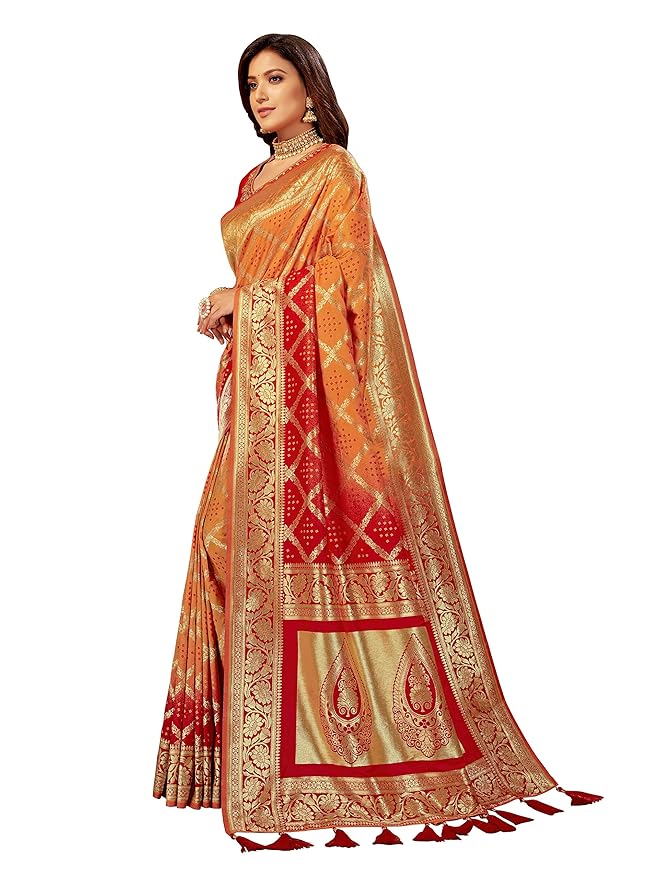 Beautiful Trendy Woven Jacquard Saree for Women with Blouse Fabric