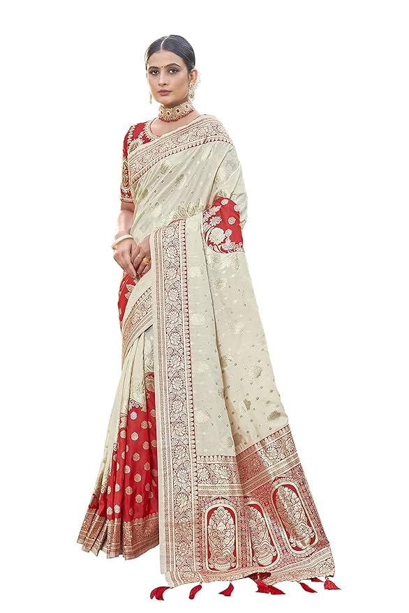 Heavy Banarasi Saree for Women with Rich Unstitched Blouse Piece